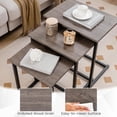 Alpinel Nesting Table Set of 3, Rectangle Stacking Side End Table w ...