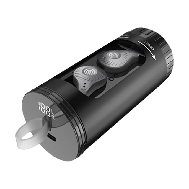 COM1950s Speakers Bluetooth Wireless, Wireless Earplugs In-Ear Bluetooth Headset Ipx3 Waterproofing Grade Intelligent Noise Reduction Led Power Display Round Drawer Type Charging Case