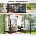 thumbnail image 4 of Outsunny Rattan Pool Float Storage Organizer, Wheeled Pool Caddy with Basket Shelf Towel Bars, Mixed-Brown, 4 of 9