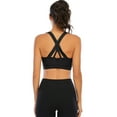 thumbnail image 4 of Women's Seamless Sports Bra Racerback Padded Stretch Fitness Tops Workout Yoga Bras with Removable Bra Pads, 4 of 8