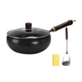 thumbnail image 2 of Klonfd Uncoated Thick With Lid High Traditional Cooking Wok And Frying Pan For Even Heat Distribution, 2 of 6