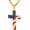 Gold, variant on American Flag Patriotic Cross Religious Jewelry Pendant Necklace