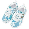 thumbnail image 3 of Pzuqiu Blue and White Shoes for Kids Girls Size 1 Cows Print Running Sneakers Mesh Breathable Tennis Walking Shoes Lightweight, 3 of 5