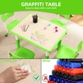 thumbnail image 6 of Kids Table and 4 Chairs Set with Graffiti Desktop and Non-Slip Legs, Height Adjustable Toddler Table and Chairs Set for for Preschoolers, 6 of 8