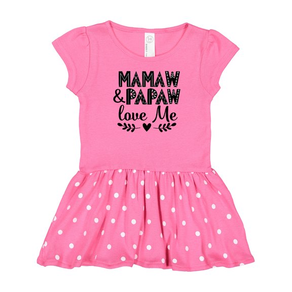 Inktastic Mamaw and Papaw Love Me Grandchild Gift Baby Girl Dress