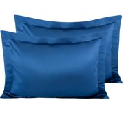 Angle View: NTBAY Satin Standard Pillow Shams Set of 2, Envelope Closure, Royal Blue