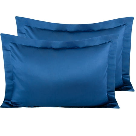 NTBAY Satin Standard Pillow Shams Set of 2, Envelope Closure, Royal Blue