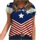 thumbnail image 2 of Puntoco 2024 mujeres verano moda tops moda mujer verano cuello pico manga corta impresión casual camiseta blusa, 2 of 5