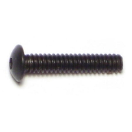 

#6-32 x 3/4 Plain Steel Coarse Thread Button Head Socket Cap Screws