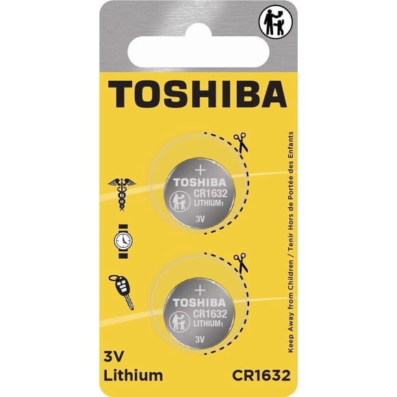 Pila de litio tipo moneda Toshiba CR1632 3V, paquete de 2