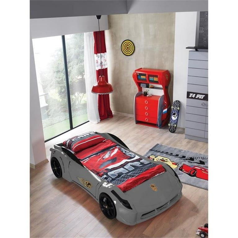 ベッドフレーム titi racer car bed Titi Racer Modern Wood TT Twin Race Car Bed with Remote
