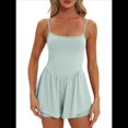 thumbnail image 1 of Mono de Verano Sin Mangas para Mujer, con Tirantes Finos y Doble Forro, Pantalones Cortos, Conjunto de una Pieza. Azul L, 1 of 9
