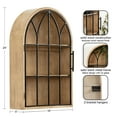 thumbnail image 3 of Kate and Laurel Megara Decorative Wooden Hanging Arched Wall Cabinet with Door for Open Storage, 16 x 5 x 24, Natural Wood and Black, Wooden Floating Wall Bathroom Cabinet for Above Toilet Storage, 3 of 10