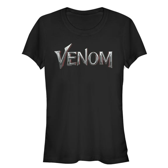 Junior's Marvel Venom Film Metallic Logo Graphic Tee Black 2X Large
