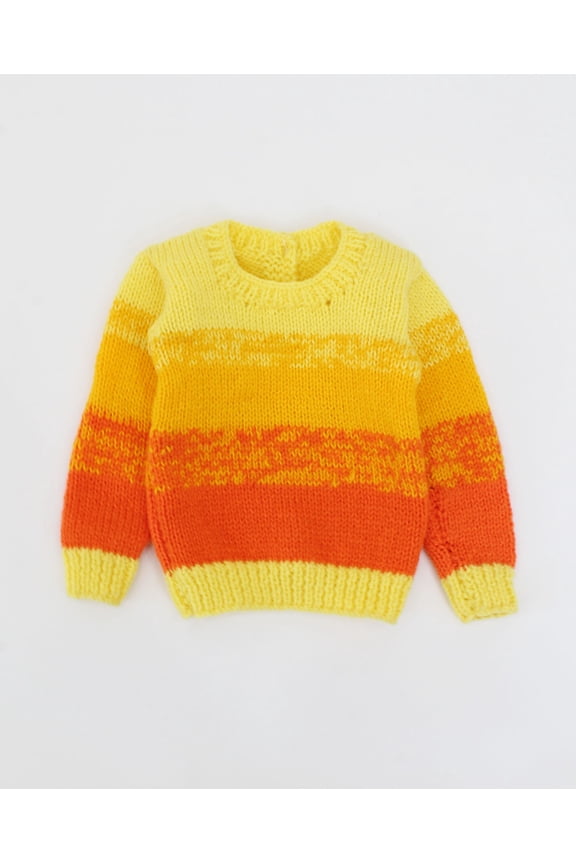 Handmade Full Sleeves Shaded Sweater-Orange