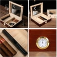thumbnail image 5 of Humidor Cigar Box for Men:Cedar Wood Cigar Box,Cigar Humidor with Humidity Monitoring System,Cigar Case for Men for Holding 25-30 Cigars,Cigar Accessories for Men,10 * 8 in, 5 of 7