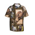 thumbnail image 2 of Greyhound Dog Men'S 3d Print Casual Button Down Shirts, Novelty Hawaiian Short Sleeves L, 2 of 7