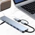 thumbnail image 4 of Estacióna de Acoplamiento USB C, Aleación de Aluminio de Transmisión Sin Pérdida de 500 m/s USB C Hub Multiport Adaptador Disipación de Calor Con Jack USB3.0 USB2.0 3.5 mm Con, 4 of 7