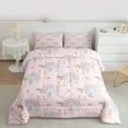 thumbnail image 2 of Homewish Kawaii Animal Unicorn 3 Pieces Queen Comforter Set for Kids Boys Girls,Floral Magical Horse Ultra Soft Bedding Sets,Cartoon Gradient Rainbow Bedding Comforter Set Breathable, 2 of 8