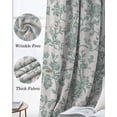 thumbnail image 3 of Turquoise Farmhouse Kitchen Curtains Vintage Flower Leaf Botanical Plant Cafe Short Curtains for Bathroom Blackout Window Curtain Small Window Treatment Drapes for Bedroom Living Room 42"x45"x2, 3 of 9