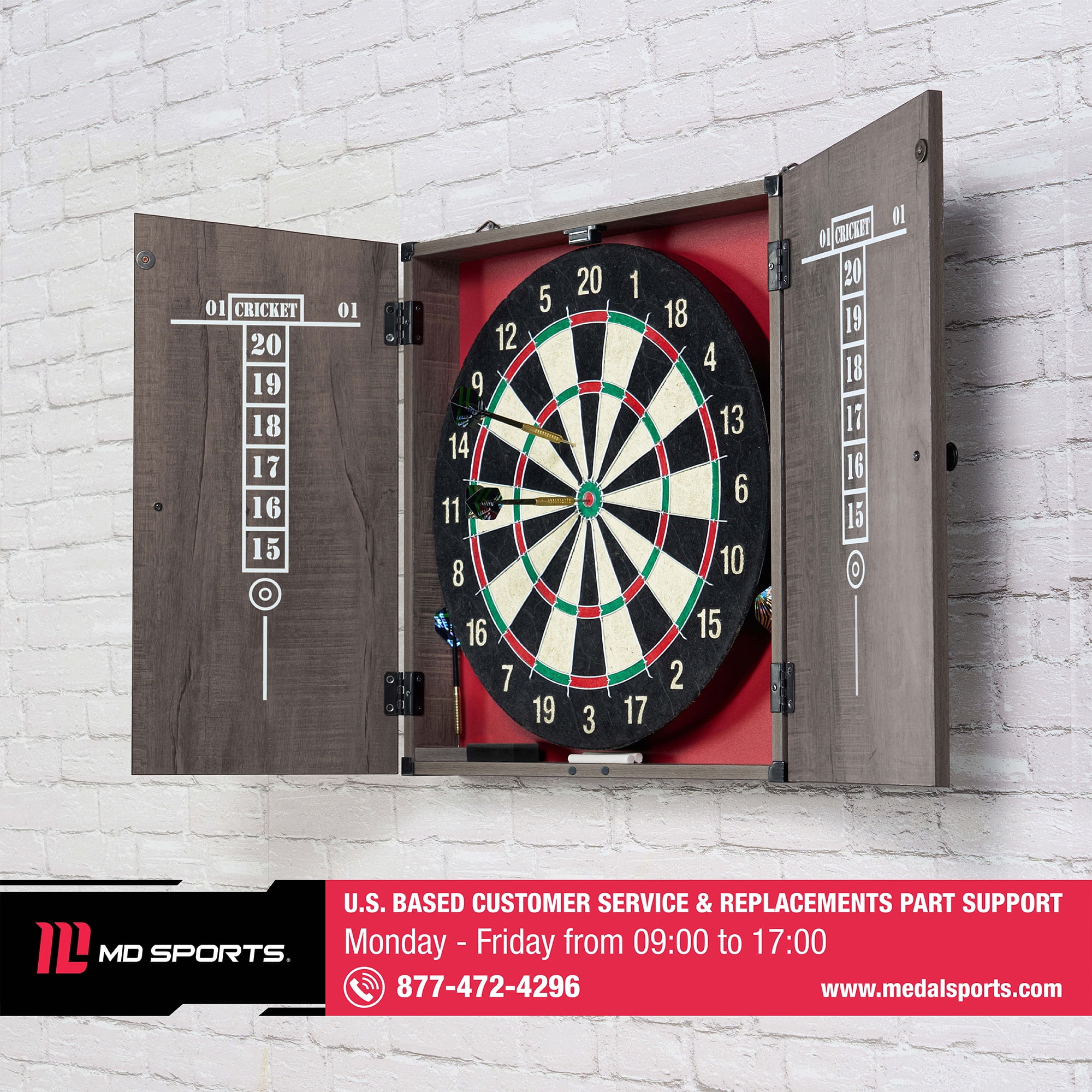 Ensemble de meubles pour cible de fléchettes MD Sports Bristle Armoire À Flechettes En Poils