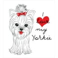 thumbnail image 3 of Ambesonne Yorkie Duvet Cover Set, I Love My Yorkie Terrier, Queen, Black White Red, 3 of 3