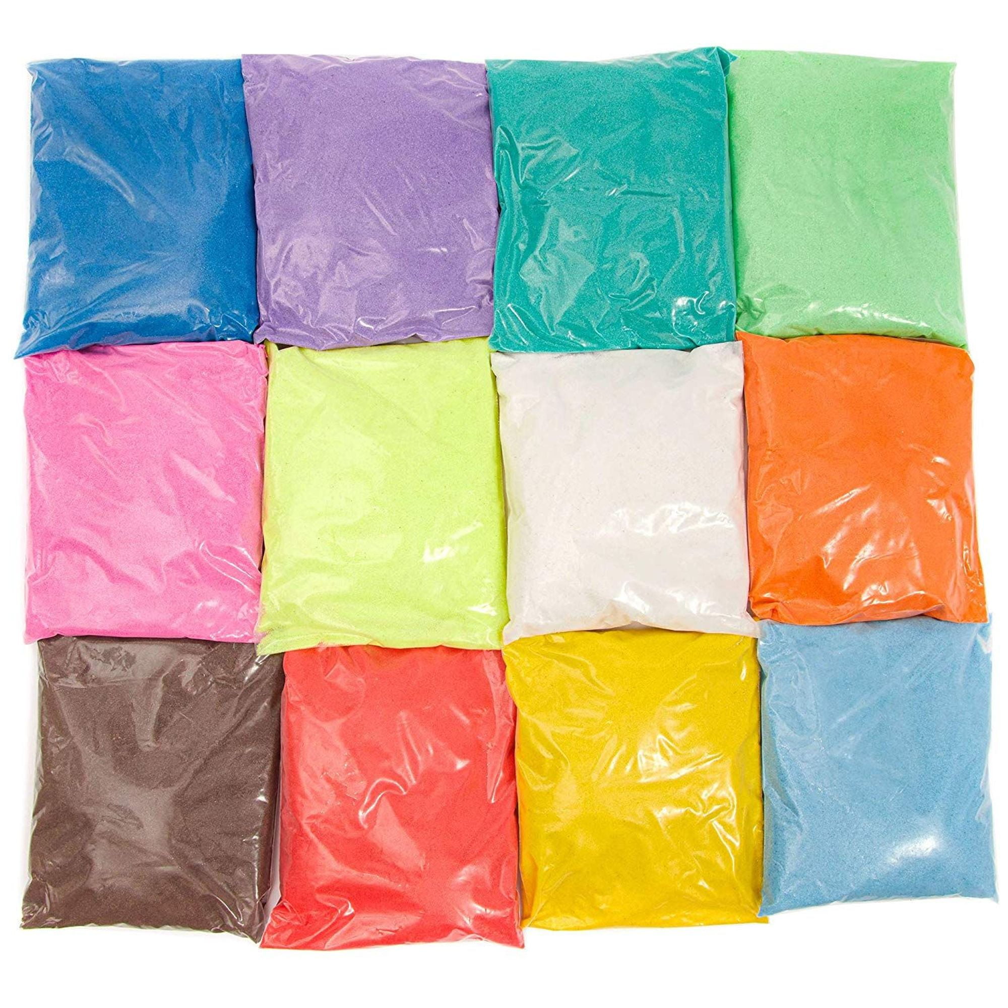 12 Pack Colored Sand Craft Sand for Art DIY Wedding Vase Filler, 12