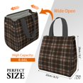 thumbnail image 3 of Brown and Red Checkered Pattern Insulated Lunch Bag for Women Men, Large Portable Soft Cooler Tote, Thermal Food Storage Bag with Pearl Cotton, 8.66L, 8.75"x5.75"x9.5", 3 of 6