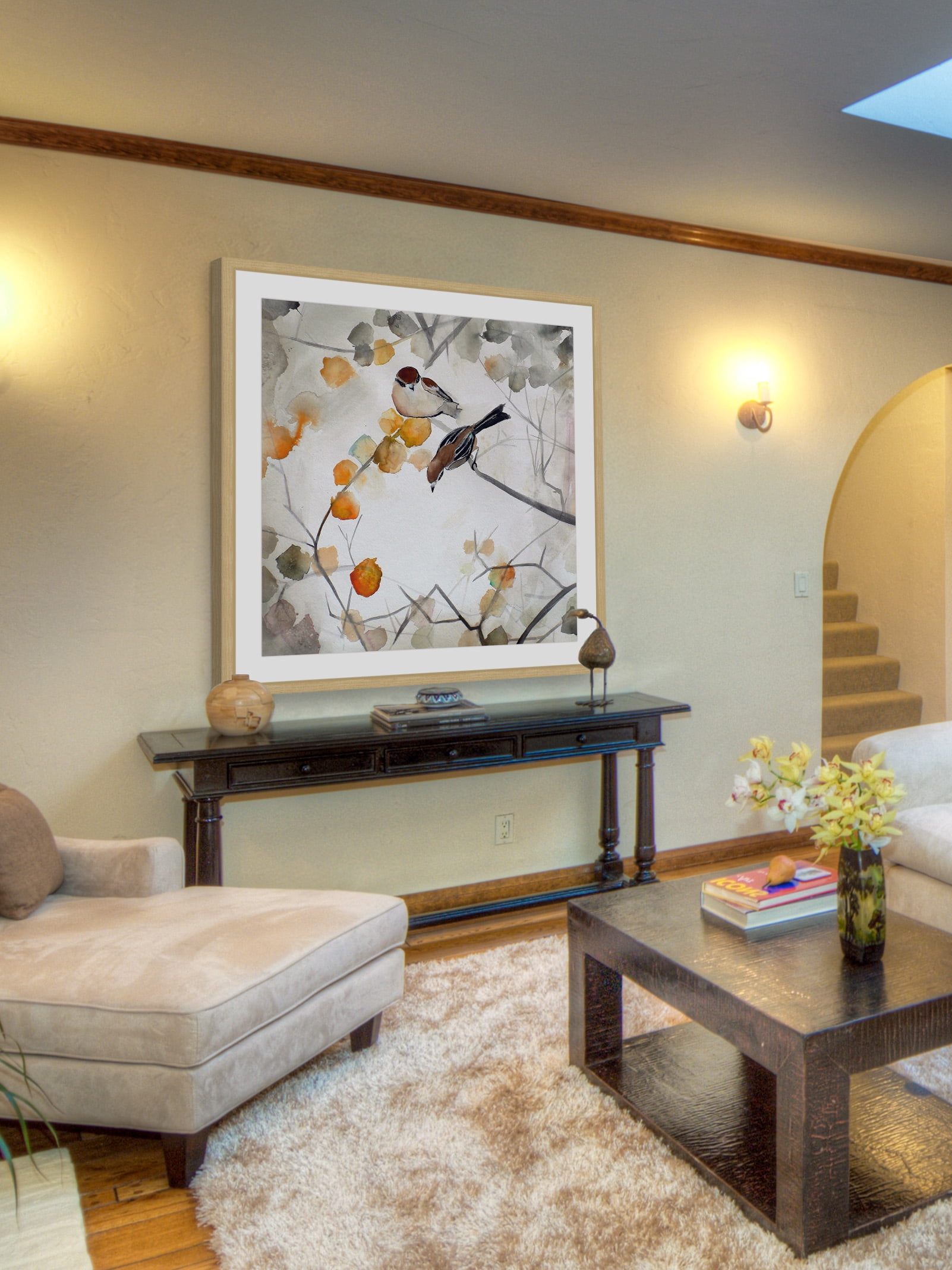 "Fall Birds" Framed Painting Print