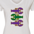 thumbnail image 4 of Inktastic Mardi Gras Celebration Funny Crawfish Women's V-Neck T-Shirt, 4 of 5