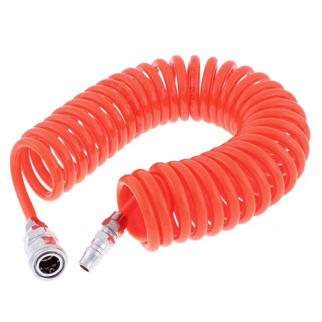 Unique Bargains 6 Meters Length 8mm x 5mm Polyurethane Coiled Air Hose Pipe Orange