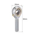 thumbnail image 2 of POS8 Spherical Rod End Bearing 8mm Bore Self-lubricated Joint Bearing M8x1.25 Right Hand Male Thread, 2 of 6