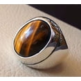 thumbnail image 2 of Tiger Eye Mens Ring, Natural Tiger Eye Ring, Birthstone Ring, Silver Jewelry, 925 Silver Ring, Birthday Gift, Heavy Mens Ring, Arabic Design, Ottoman Style Ring, Christmas, Turkey Mens Signet Ring, 2 of 4