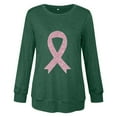 thumbnail image 4 of Homenesgenics Breast Cancer Awareness Shirts Plus Size for Women and Men Women Fashion Print Round Neck Long Sleeve T-Shirts Sweatshirts Green XL, 4 of 4