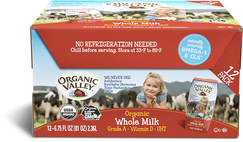 Organic Valley Whole Single-Serve Milk, 12 Ct - Walmart.com - Walmart.com