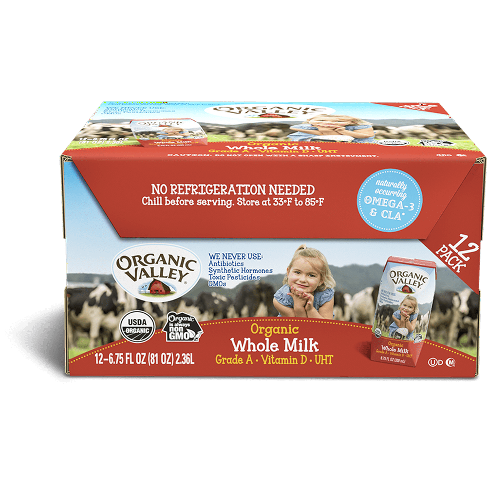 Organic Valley Whole SingleServe Milk, 12 Ct