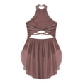 thumbnail image 4 of MSemis Kids Girls Lyrical Dance Costume Halter Modern Contemporary Dance Dress Dusty Pink 14, 4 of 5