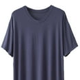 thumbnail image 2 of APEXFWDT Men's Madal Nightshirt Short Sleeve Crew-Neck Sleep Shirt Sleep Shirt Comfy Nightwear,L,Dark Gray, 2 of 4