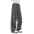 thumbnail image 3 of Mens Classic Plaid Pants Straight Leg Casual Trousers Pleated Front Relaxed Retro Green Pant, 3 of 5