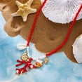 thumbnail image 5 of NICKSUN Boho Tropical Red Beaded Choker Necklace, Charm Neck Chain with Seashell, Mermaid & Starfish Pendants, Summer Vacation Statement Jewelry, 5 of 8