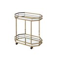 thumbnail image 2 of HomeRoots Kitchen 286460 31.5 x 27.6 x 16.6 in. Mirror & Champagne Serving Cart, 2 of 2