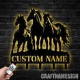 thumbnail image 4 of Craftnamesign Custom Horse Metal Key Holder, Running Horses Decorative, Metal Coat Rack, 4 of 5