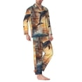 thumbnail image 2 of Naloa Sailing Dancing Dolphin Men’s Pajamas Set - Long Sleeve Button Down Sleep Shirt and Pajama Bottoms Sleepwear Set-XX-Large, 2 of 7