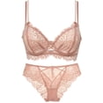 thumbnail image 1 of Gibobby Ropa sexy de mujer para sexo Conjunto De Lencería Erótica Ropa Interior Sexy para Mujeres Encaje Mujeres Lencería Cuello en V Ropa de Dormir(Rosa, 85C), 1 of 5