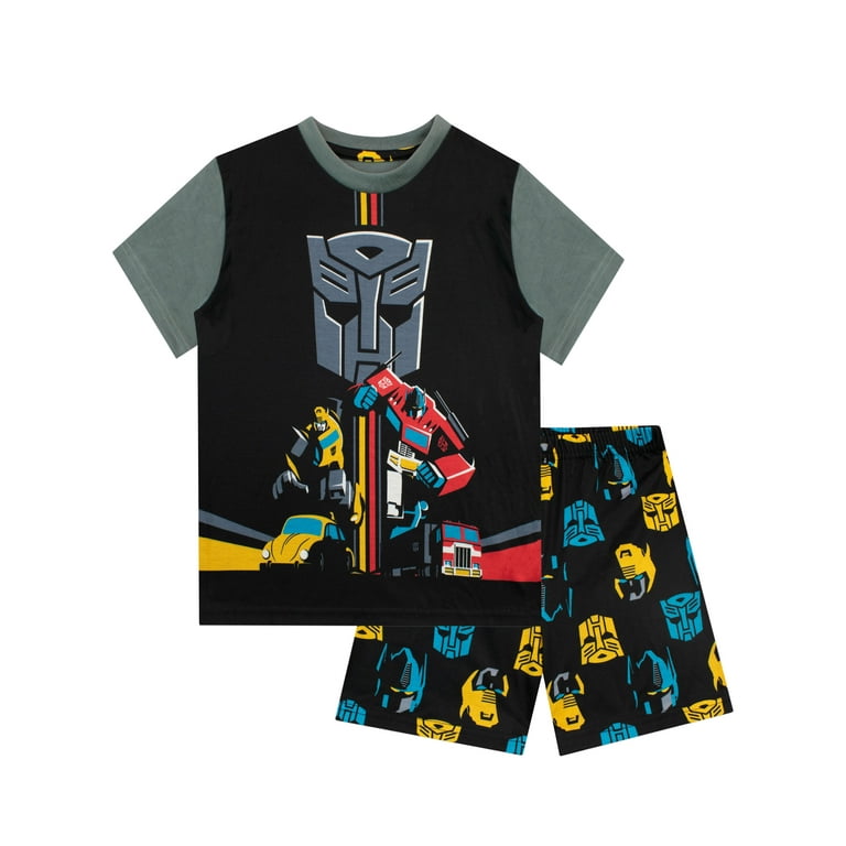 Transformers Boys Short Pajamas Black Sizes 5 12 Walmart