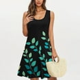 thumbnail image 1 of Ovzne Robes pour Femmes Robe de Plage Robe Tendance Décontractée Imprimée avec Poches Sans Manches Col de Jardin Robe Grande Taille Robe Maxi Imprimée Liquidation, 1 of 5