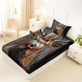thumbnail image 4 of Castle Fairy Animal Deer Twin Sheets 3pcs for Teens,Vintage Cabin Bedding,Brown Gray,1 Fitted Sheet, 1 Flat Sheet and 1 Pillowcase, 4 of 6