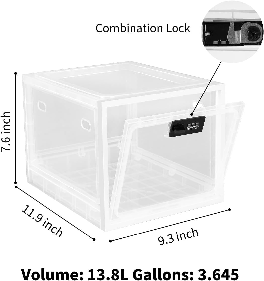 2 Pack Lock Box, Lockable Storage Box for Food/Snack/Medicines/Phone，Lock Boxes with Code for Personal Items, Childproof First AID Locked Cabinet
