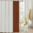 thumbnail image 4 of Fabric Shower Curtain, Boho Brown Leather Texture Black Striped Tribal Style Shower Curtains with 12 Hooks Waterproof Machine Washable Bath Curtains for Bathroom, 54 x 78in, 4 of 6