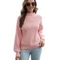 thumbnail image 1 of Suéter de cuello alto, suéter de punto para mujer., 1 of 6